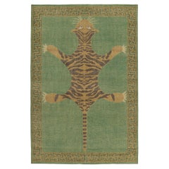 Teppich &amp; Kilims Distressed Tiger Skin Style Teppich in Grün, Beige &amp; Schwarz Bild 