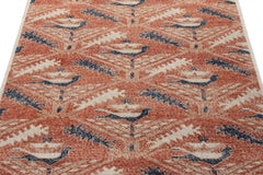 Teppich & Kilims, maßgefertigter Teppich im Stammesstil, rotes und blaues geometrisches Muster