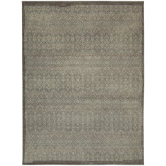 Tapis Distressed Tribal de Rug & Kilim à motifs géométriques gris et bleus