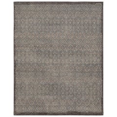 Rug & Kilim's Distressed Tribal Style Teppich In Grau Mit Geometrischem Muster