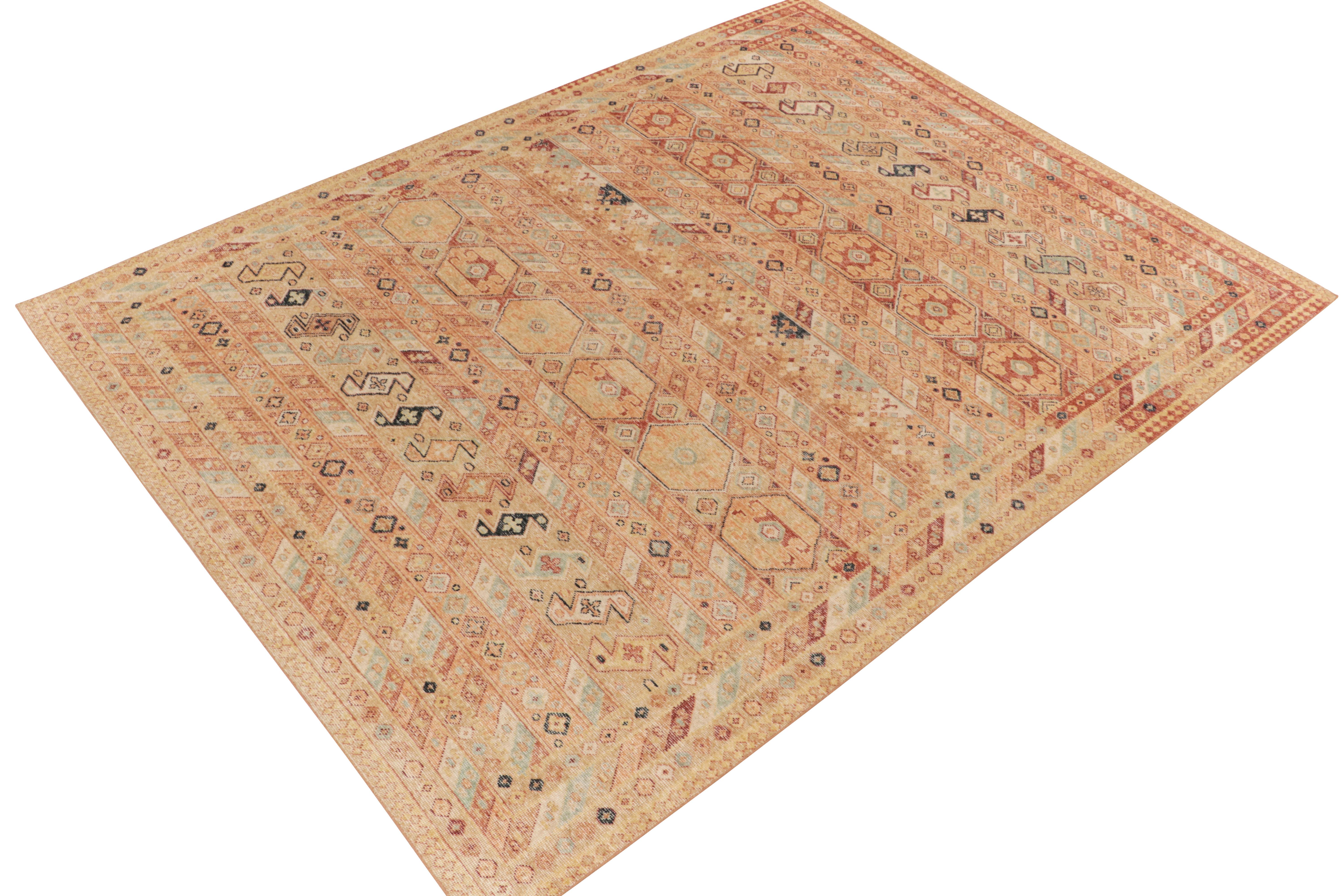 Tribale Rug & Kilim è un tappeto in stile tribale con motivo geometrico arancione e rosso. in vendita