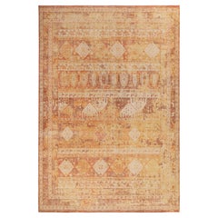 Rug & Kilim's Distressed Tribal Style Teppich in Orange-Rot, Beige Geometrisches Muster