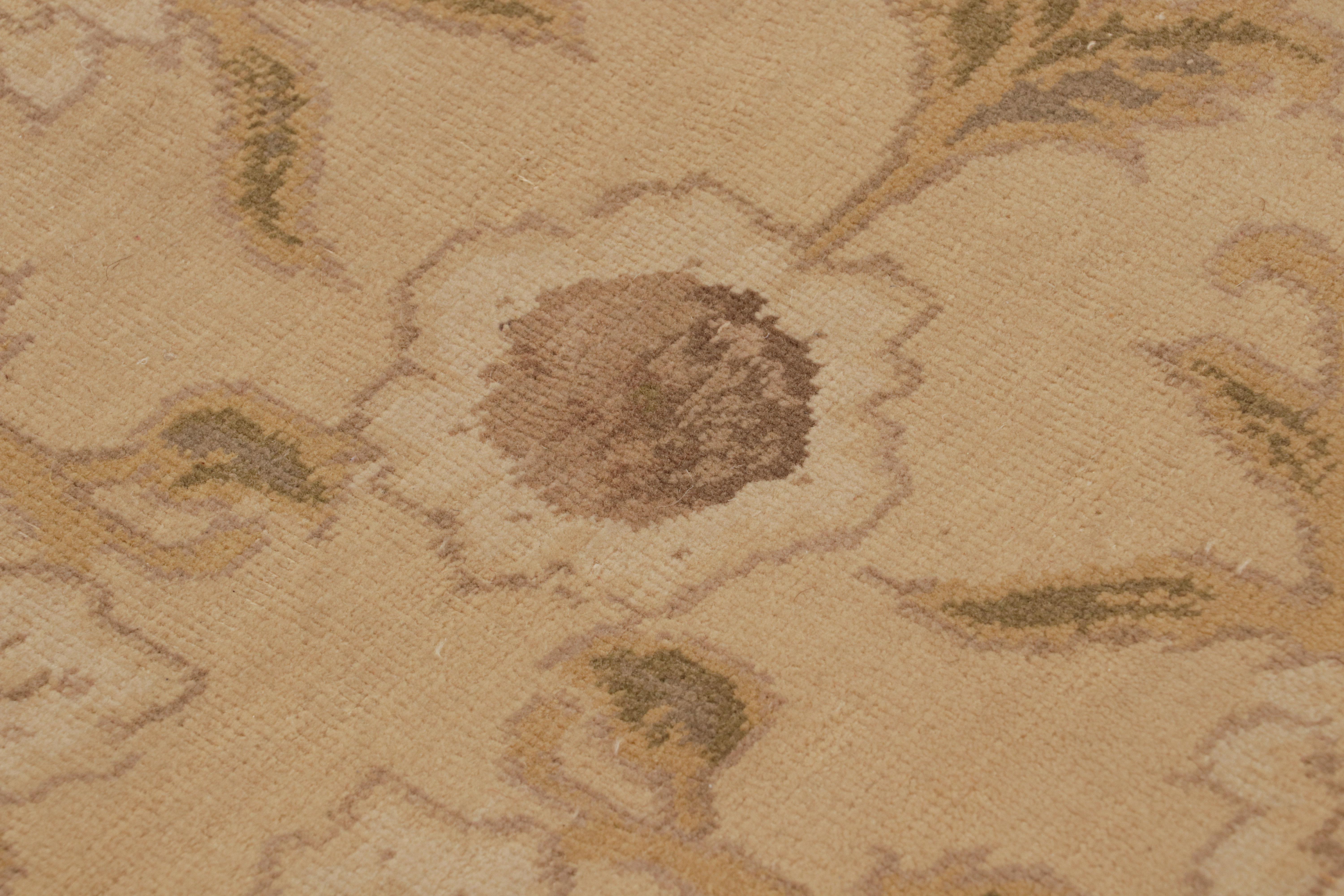 Rug & Kilim’s East Turkestan Inspired Beige Brown Herati Wool Floral Rug In New Condition For Sale In Long Island City, NY