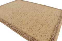 Rug & Kilim’s East Turkestan Inspired Beige Brown Herati Wool Floral Rug