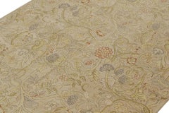 Rug & Kilim’s English Tudor Style Flatweave in Beige with Floral Patterns