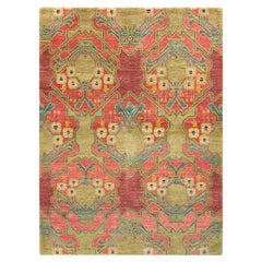 Teppich im Ersari-Stil von Teppich & Kilims mit rotem und grünem geometrischem Muster