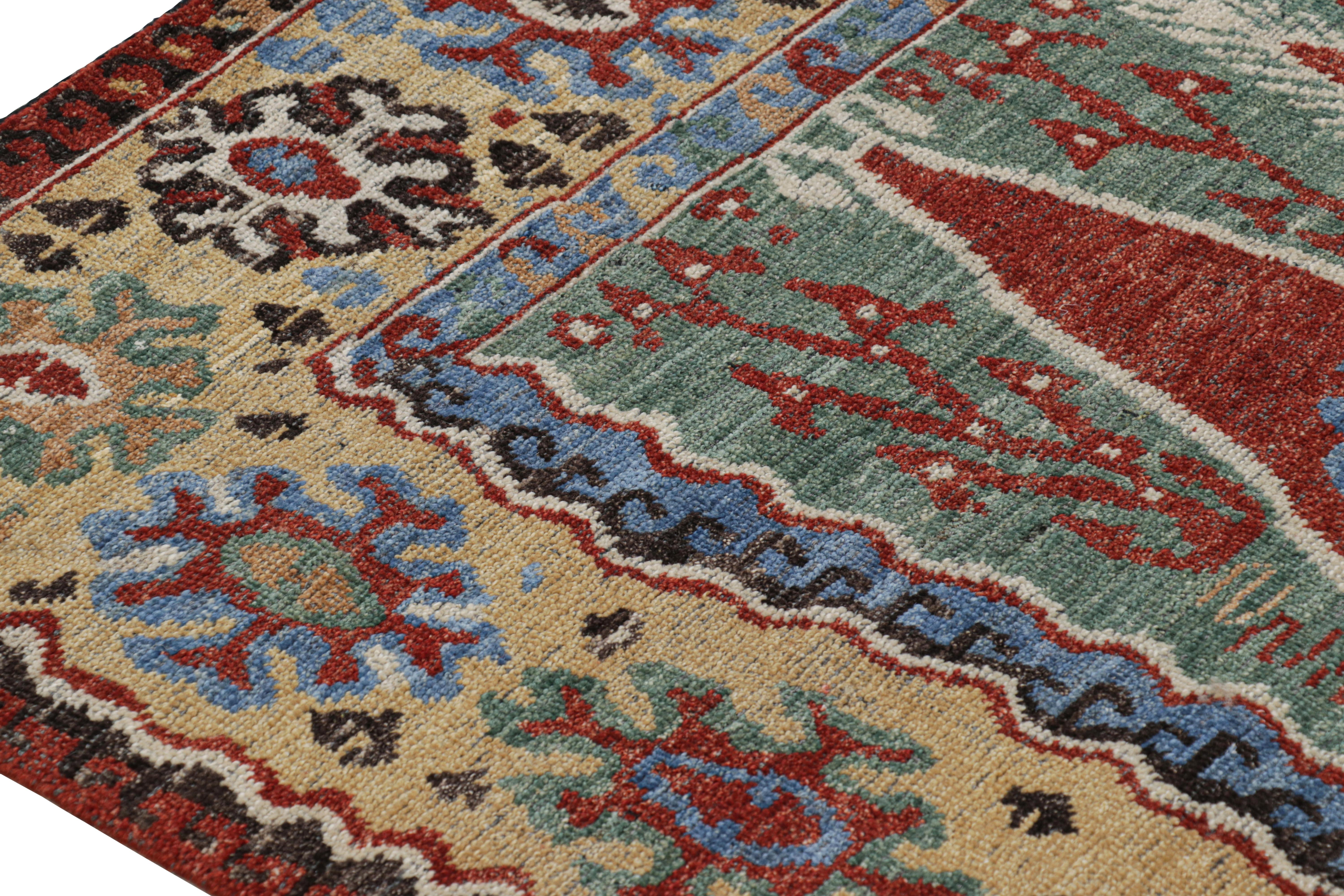 Indian Rug & Kilim’s Erzurum Style Rug with Polychromatic Geometric Patterns For Sale