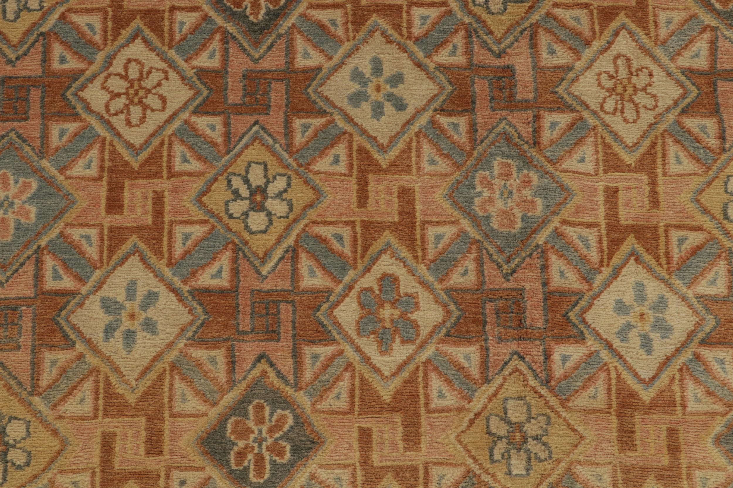 Teppich & Moderner blauer und beiger Wollteppich Escorial von Kilim (Wolle) im Angebot