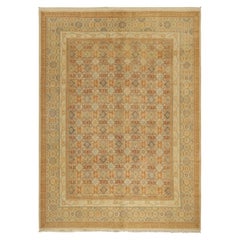 Rug & Kilim’s European Art Deco style rug in Beige and Blue Pattern