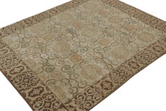 Rug & Kilim’s European Art Nouveau Style Rug in Beige, Brown and Green  Patterns