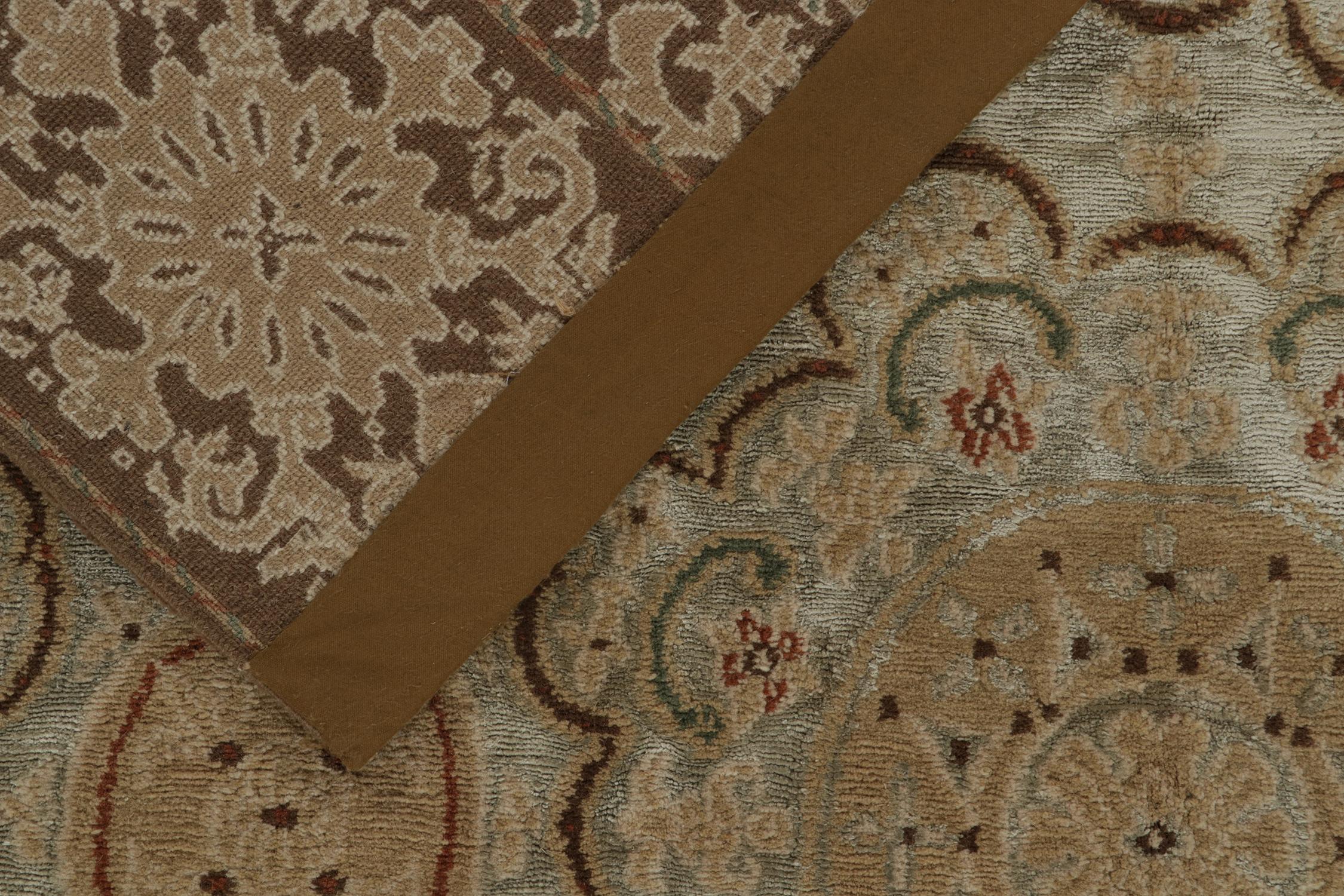 Rug & Kilim's Europäischer Jugendstil-Teppich in Beige, Brown und Grün  Muster (Wolle) im Angebot