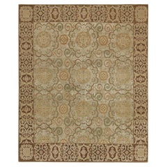 Rug & Kilim’s European Art Nouveau Style Rug in Beige, Brown and Green  Patterns