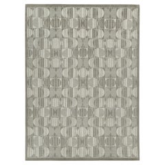 Teppich &amp;amp; Kilims European Deco Stil Teppich in Grau &amp;amp; Weiß mit geometrischen Mustern