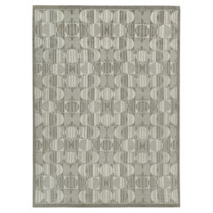 Rug 
Kilim’s European Deco Style Rug in Gray 
White Geometric Patterns