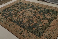 Rug & kilim’s European Flatweave Rug in Brown with Pictorials and Floral Pattern