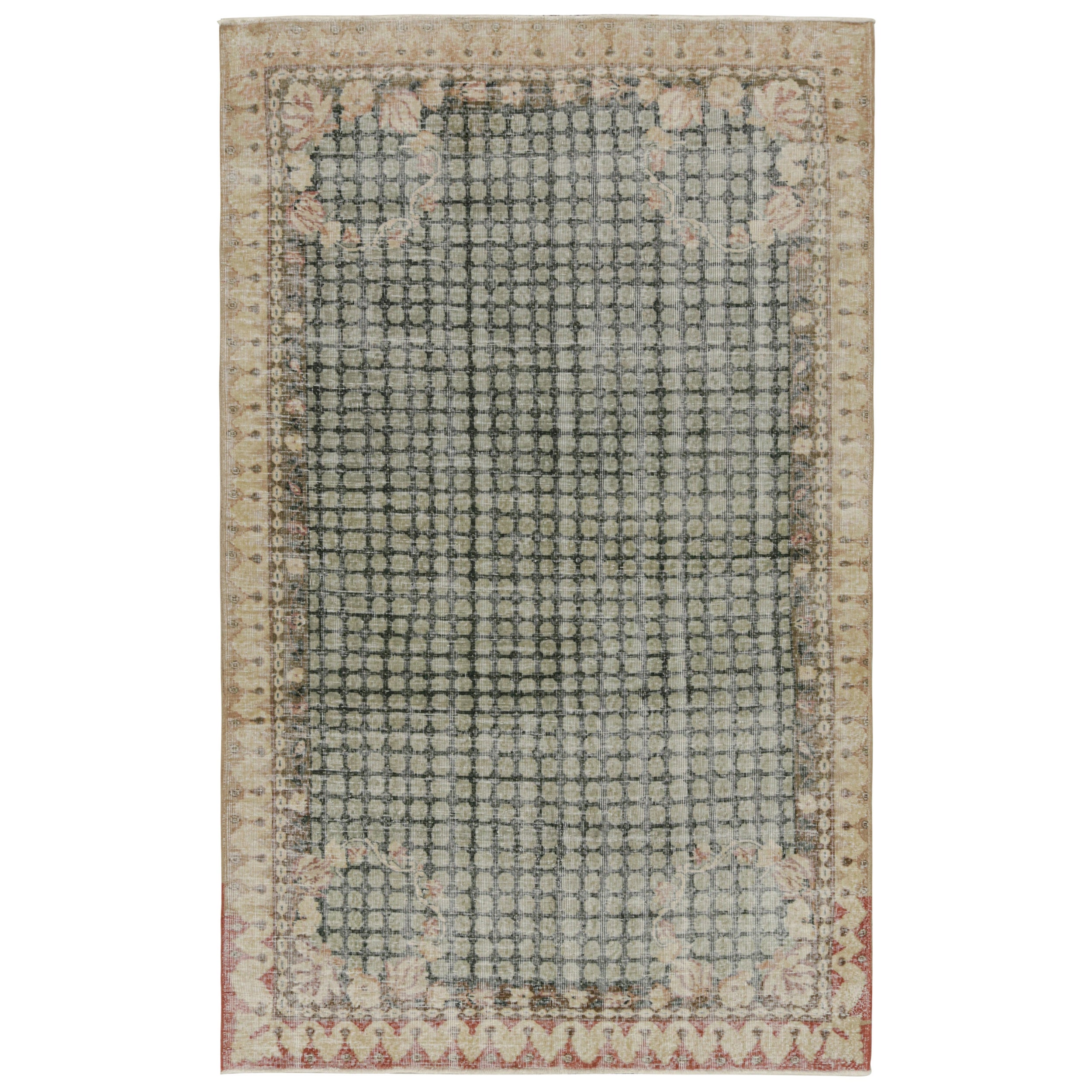 Rug & Kilim’s European-inspired, Vintage Zeki Müren Rug, with Geometric patterns