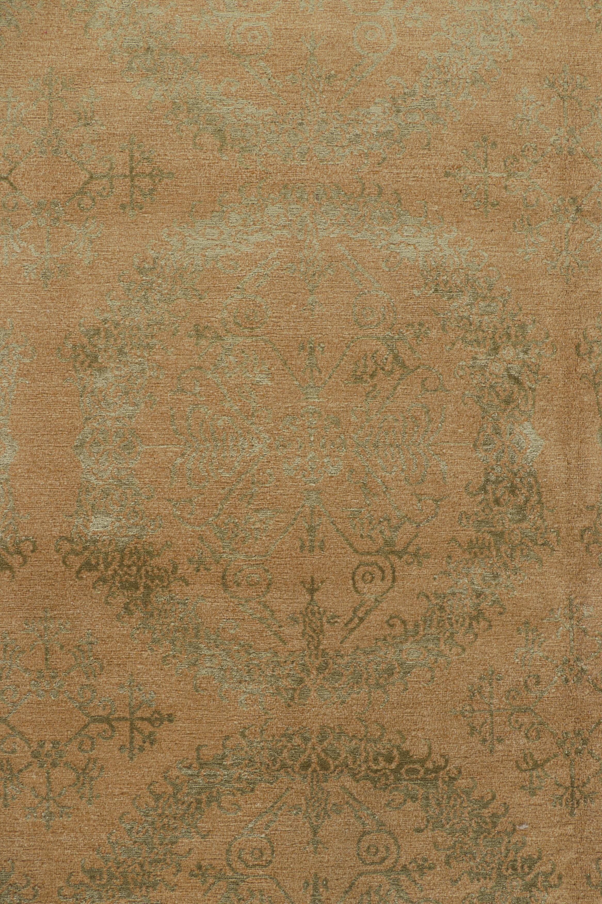 Hand-knotted in wool and silk with our most luxurious Nepalese pile, this 9x12 modern rug from Rug & Kilim’s European rug collection is entitled “Catana”, inspired by antique Italian rug designs and textiles. 

On the Design: 

An exciting addition