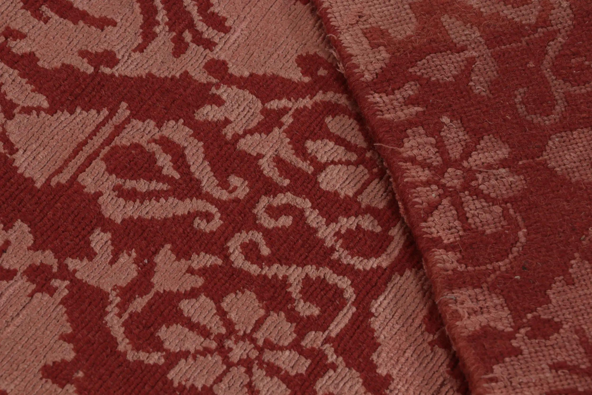 Rug & Kilim's Europäischer Teppich in Rot und Rosa mit floralen Mustern Medici im Angebot 5
