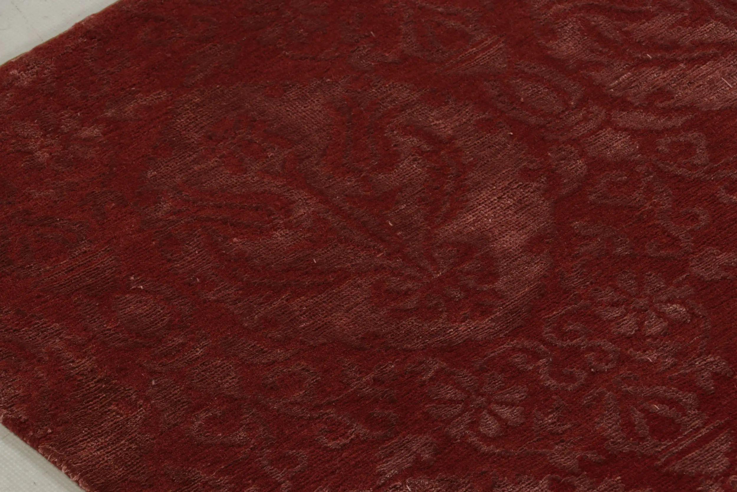 Rug & Kilim's European Rug in Red and Pink with Floral Patterns Medici (tapis européen rouge et rose à motifs floraux) en vente 4