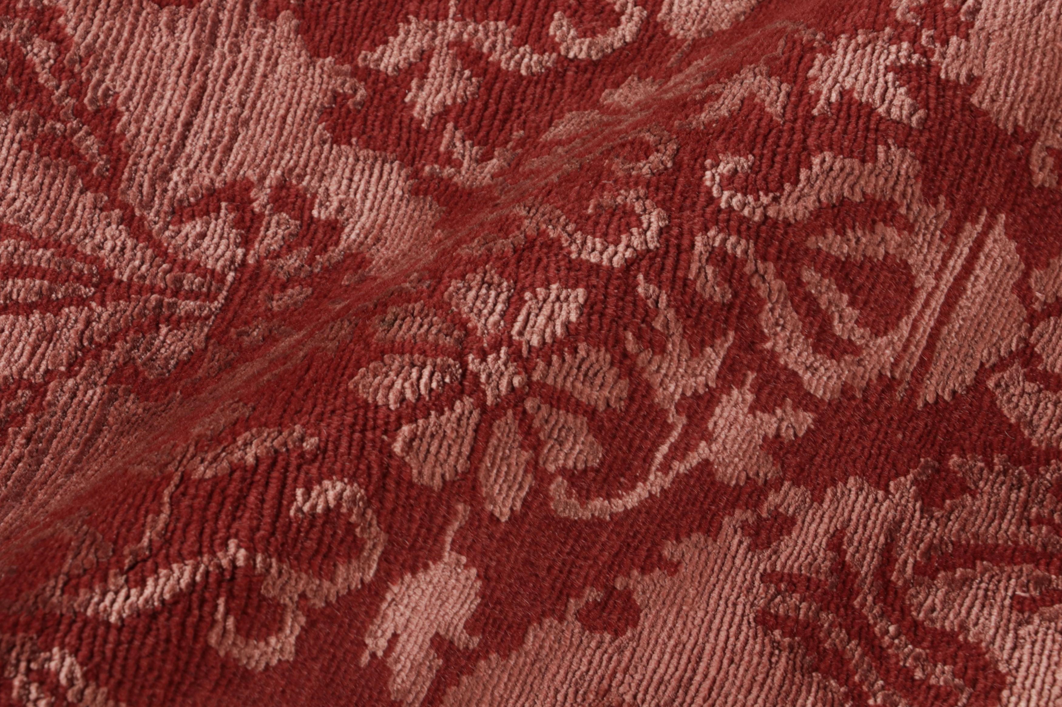 Contemporary Rug & Kilim’s European Rug in Red and Pink with Floral Patterns “Medici” For Sale