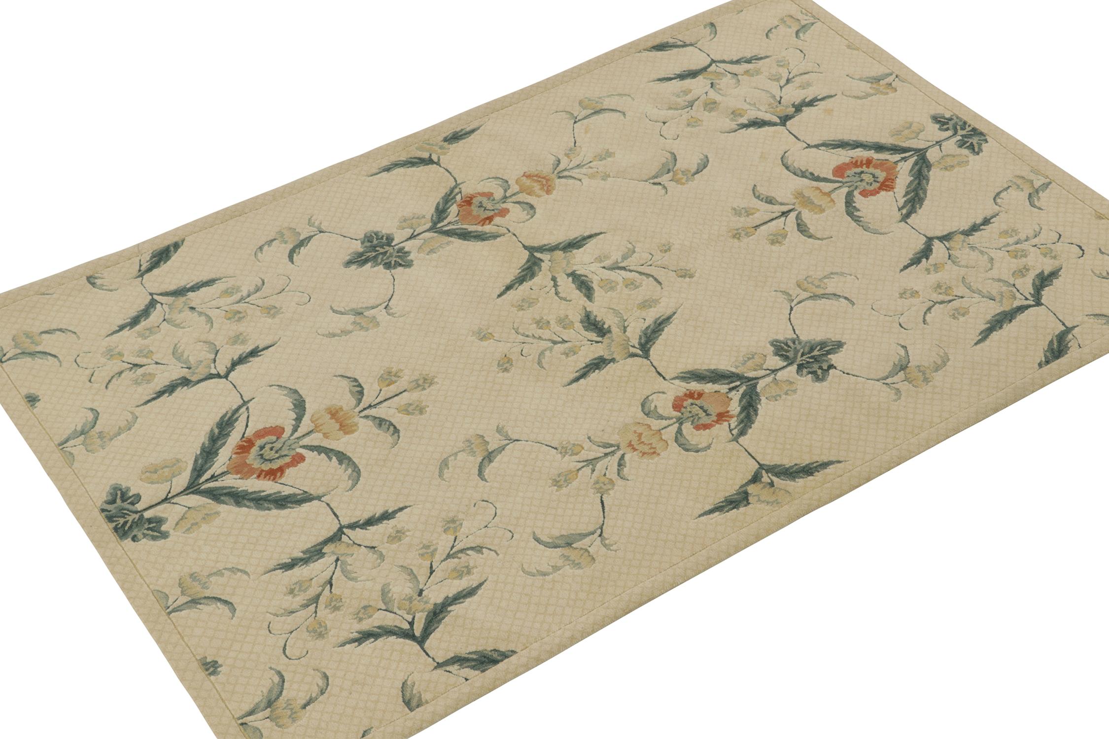 An 4x6 rug inspired by Tudor flat weave styles, and the next addition to Rug & Kilim’s classic-style European Collection. Handwoven in fine wool.

Further on the Design:

This is an early piece in this collection, and represents the first example of