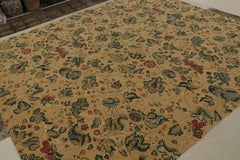 Rug & Kilim’s European Style Flatweave Rug in Cream with Floral Patterns ‘Tudor’