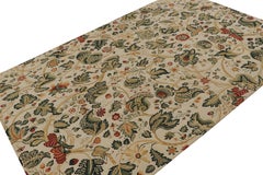 Rug & Kilim’s European Style Flatweave Rug in Cream with Floral Patterns ‘Tudor’