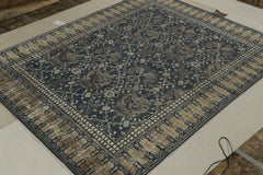 Tappeto Rug & Kilim in stile europeo in blu con motivi a draghi dorati
