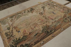 L'arazzo pittorico in stile europeo di Rug & Kilim in beige-marrone, verde e rosa