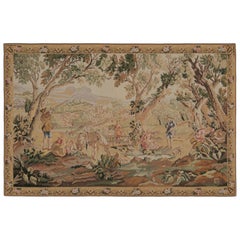 Rug & Kilim's Bildteppich im europäischen Stil in Brown, Grün und Rosa