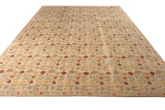 Rug & Kilim’s European Style Rug in Beige-Brown and Red Floral Pattern