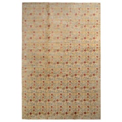 Rug & Kilim's European Style Rug in Beige-Brown and Red Floral Pattern (tapis de style européen à motifs floraux beige, marron et rouge)