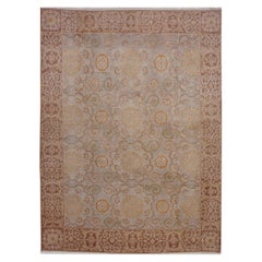 Rug & Kilim - Tappeto in stile europeo con motivo geometrico beige-marrone