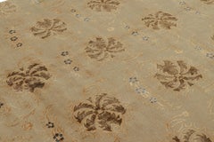 Rug & Kilim's European Style Rug in Beige-Brown, Golden-Orange Floral Pattern