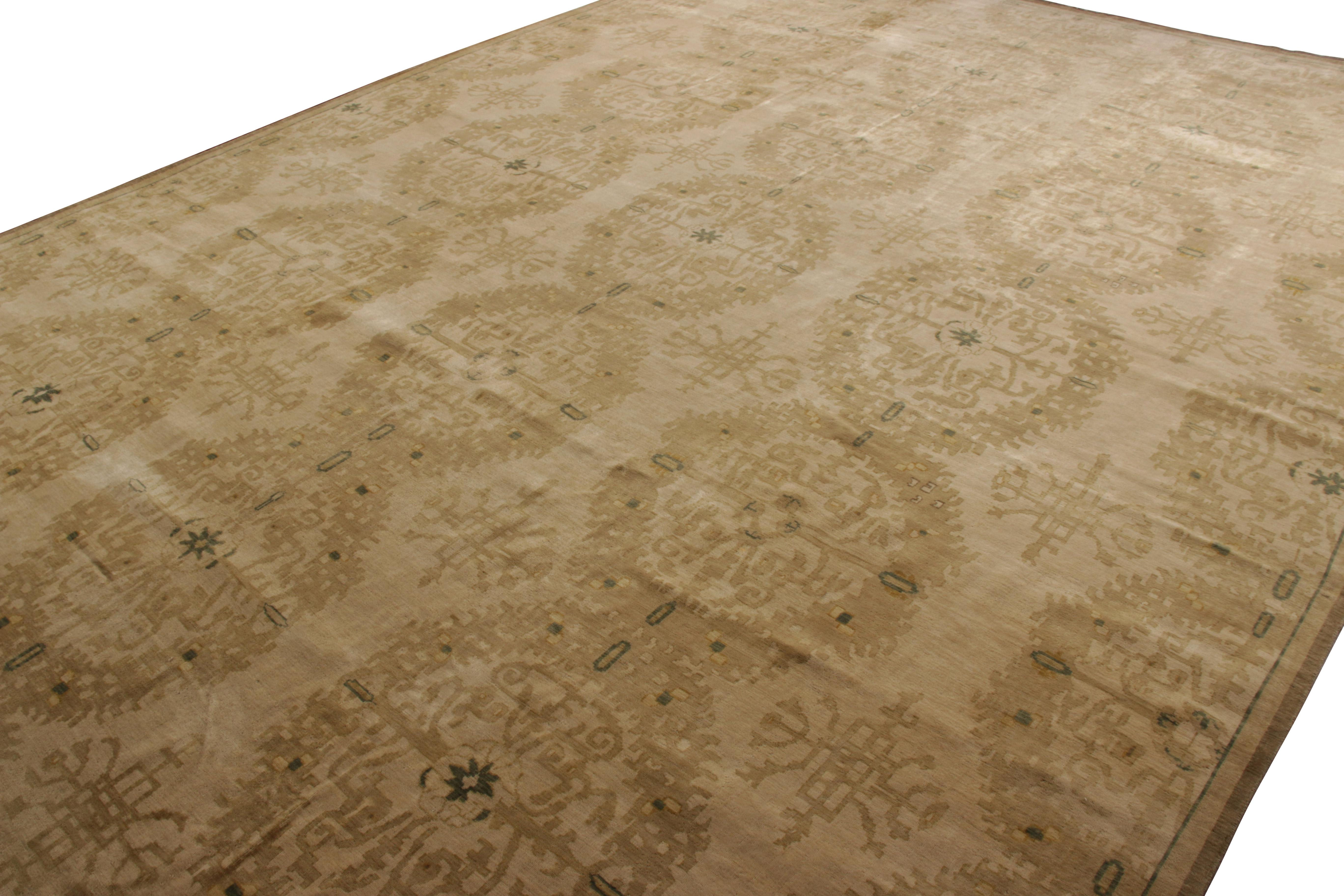 Altro Tappeto in stile europeo Rug & Kilim con motivo a medaglione beige e marrone in vendita