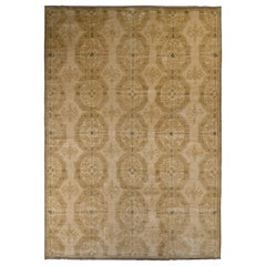 Rug & Kilim’s European Style Rug in Beige Brown Medallion Pattern