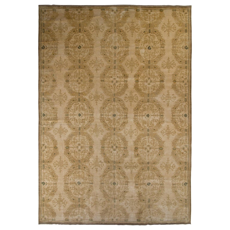European Style Rug Rug and Kilim’s European Style Rug in Beige Brown Medallion Pattern For ...