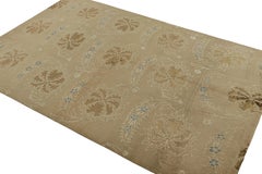 Rug & Kilim’s European Style Rug in Beige with Floral Patterns “Blue Carnation”