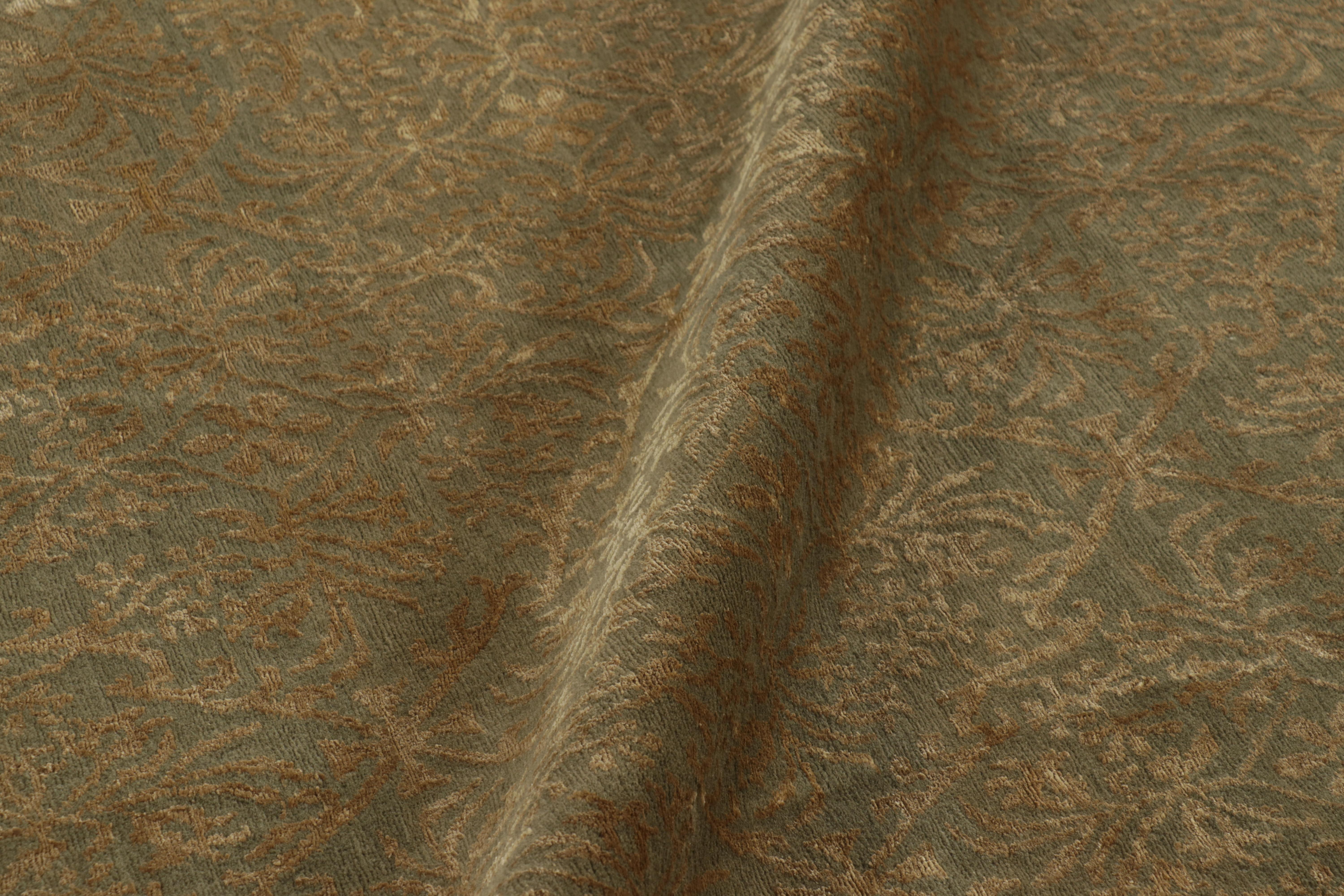 Rug & Kilim's Europäischer Stil Teppich in Brown und Gold Blumen Cordoba (Wolle) im Angebot