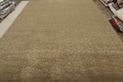 Rug & Kilim’s European Style Rug in Brown and Gold with Floral Pattern “Cordoba”