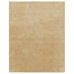 Rug & Kilim's Teppich im europäischen Stil in Gold und Grün mit Arabesken-Muster