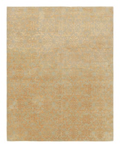 Rug & Kilim’s European Style Rug in Gold and Green Arabesque Pattern
