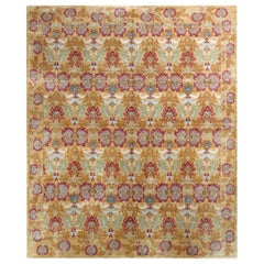 Rug & Kilim’s European Style Rug in Gold and Red All Over Floral Pattern