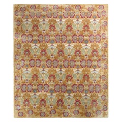 Rug & Kilim’s European Style Rug in Gold and Red All Over Floral Pattern