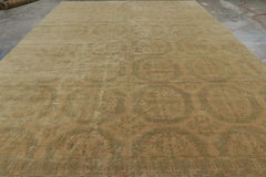 Rug & Kilim’s European Style Rug in Gold with Floral Medallions “Catana”