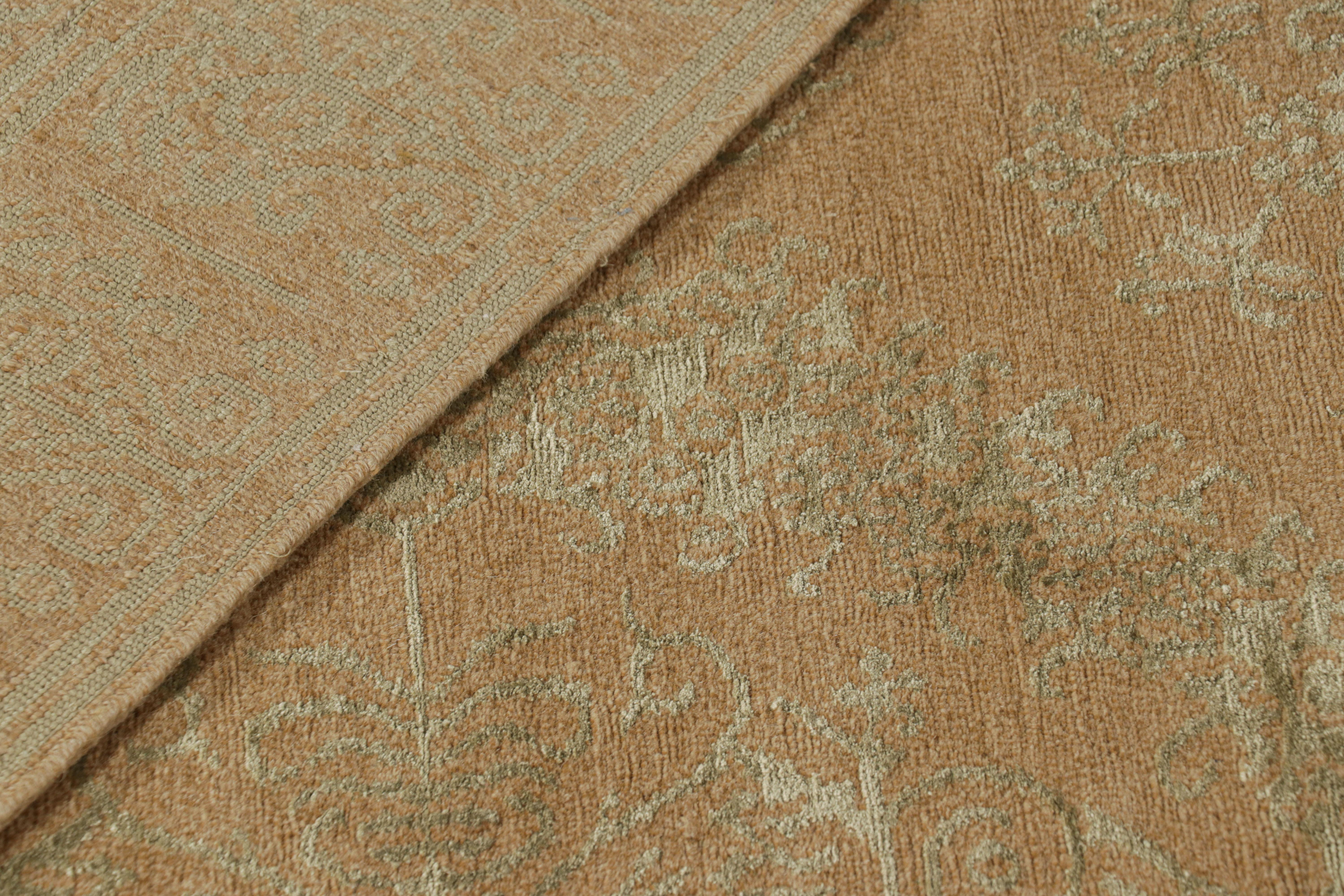 Rug & Kilim’s European Style Rug in Gold with Floral Medallions “Catana” For Sale 1