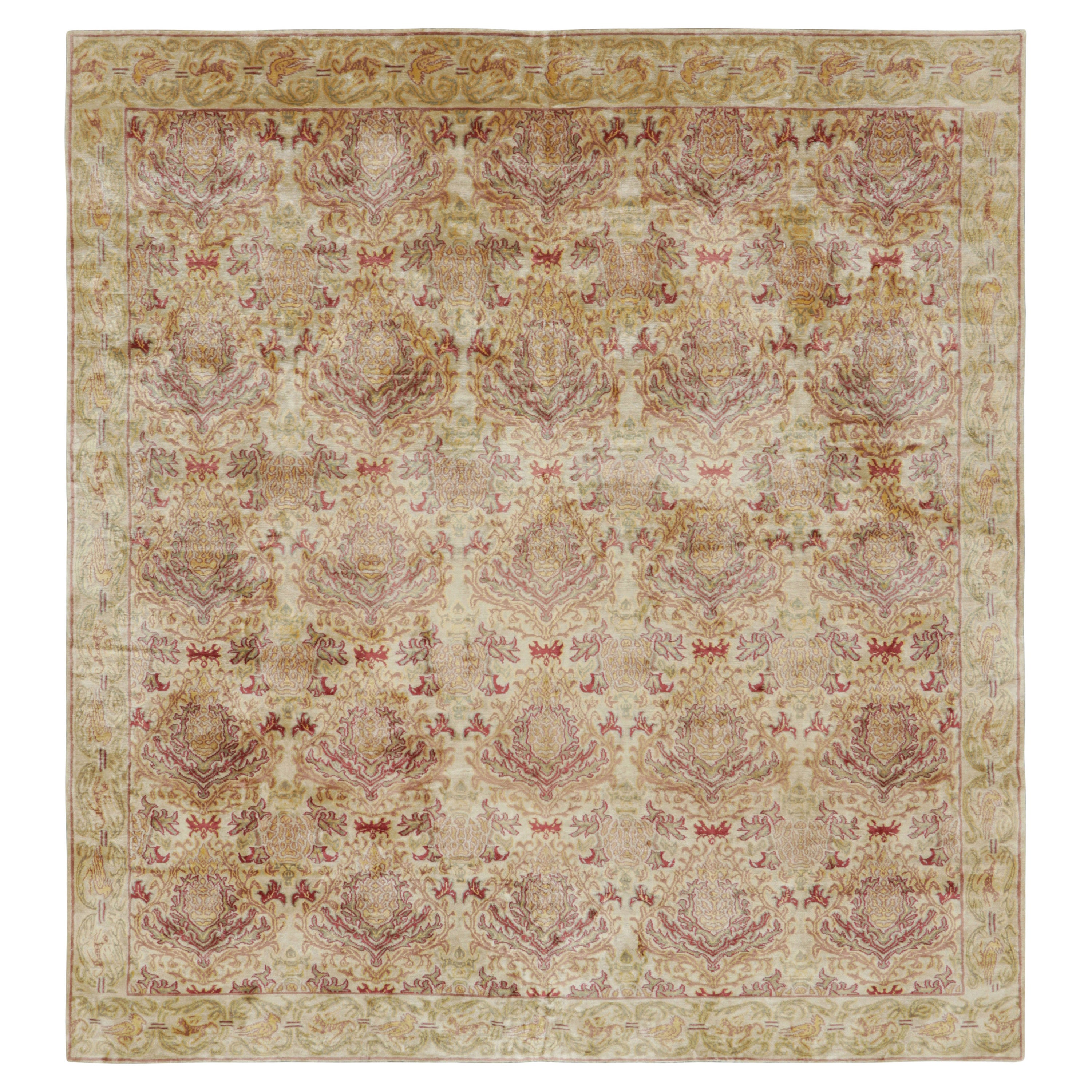 Rug & Kilim's Tapis de style européen en or avec motifs floraux Granada