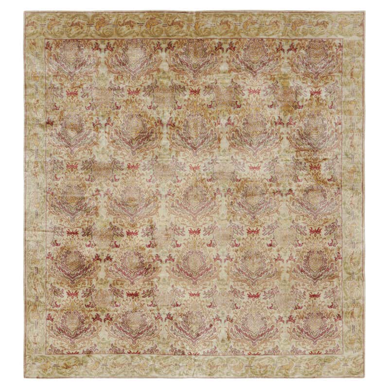 Rug and Kilim’s European Rug in Beige Brown With Floral Patterns ...
