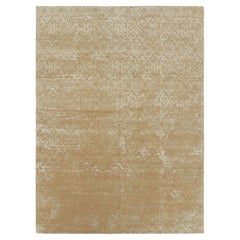 Rug & Kilims European Style Rug in Golden-Brown with Arabesque Patterns in Green