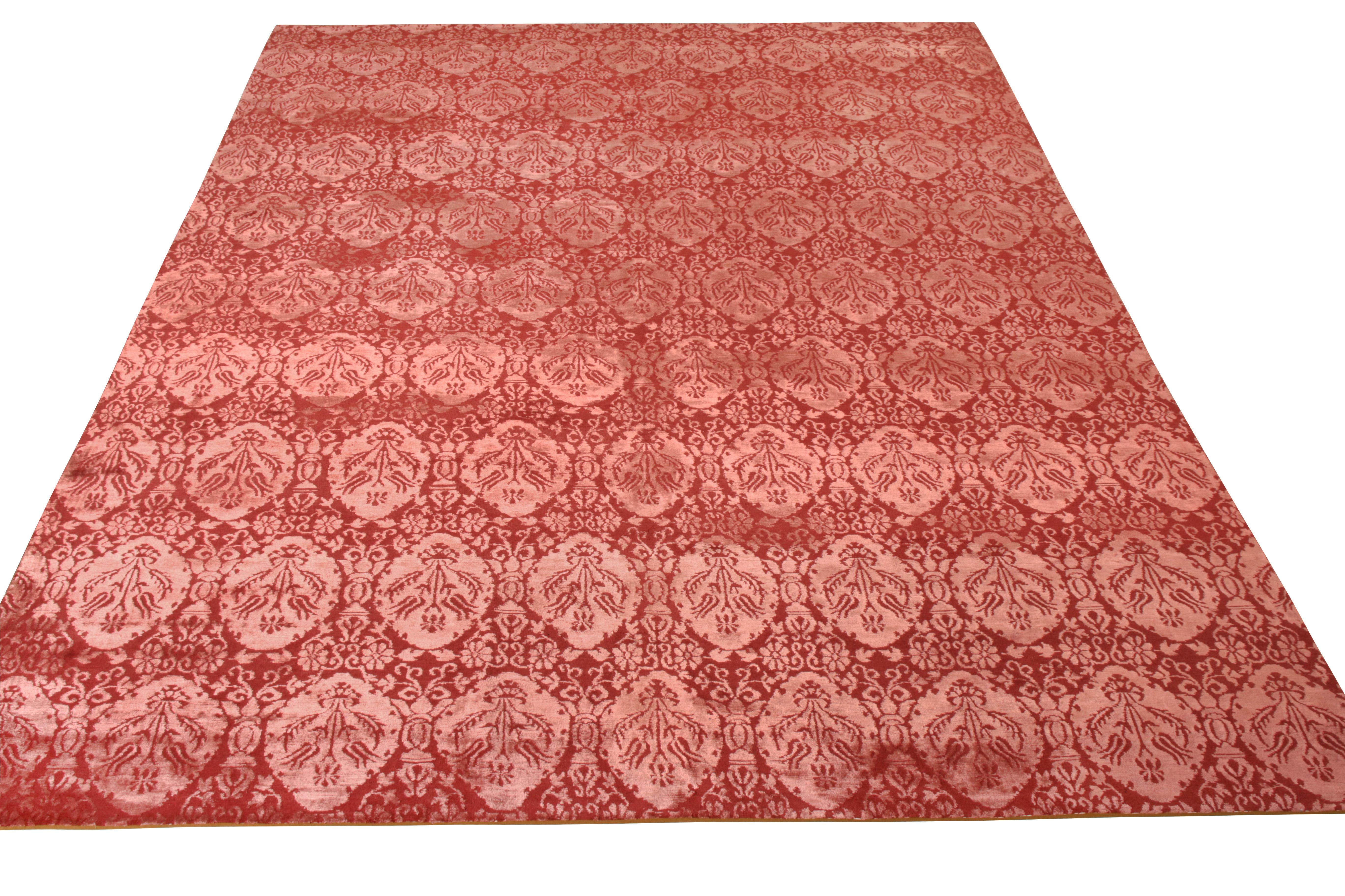 Joining our European collection is this enticing entry exuding Venetian sensibilities in 9 x 12. Inspired from the historical ‘Medici’ design, the rug enjoys a beautiful placement of Italian inspired floral patterns prevailing in striking red and